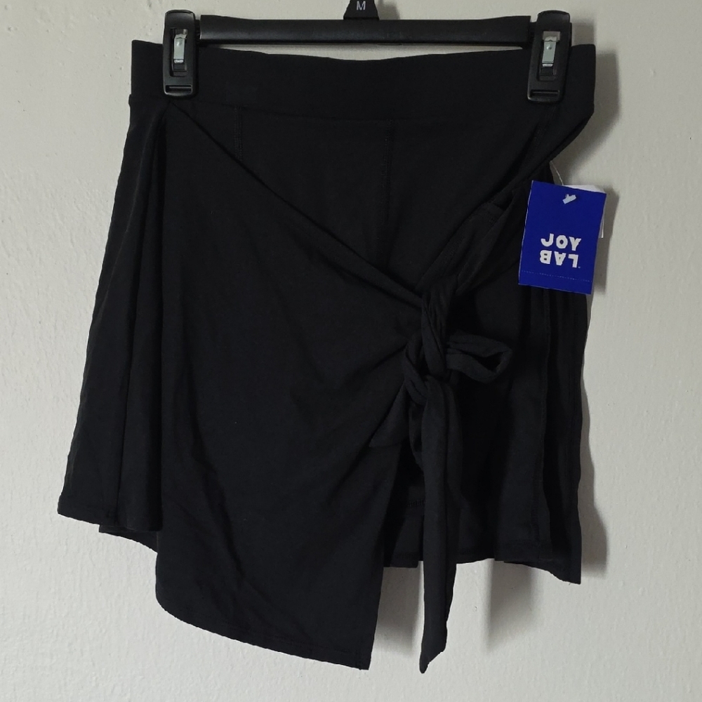 JoyLab Elegant Black Tie Skirt With Build-in Shorts